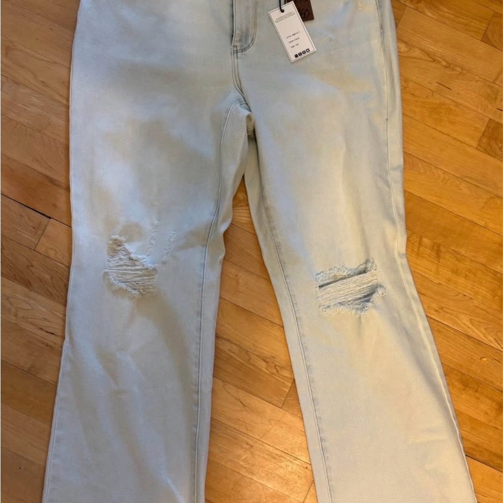Judy Blue Light Blue distressed Denim Jeans boot cut NWT